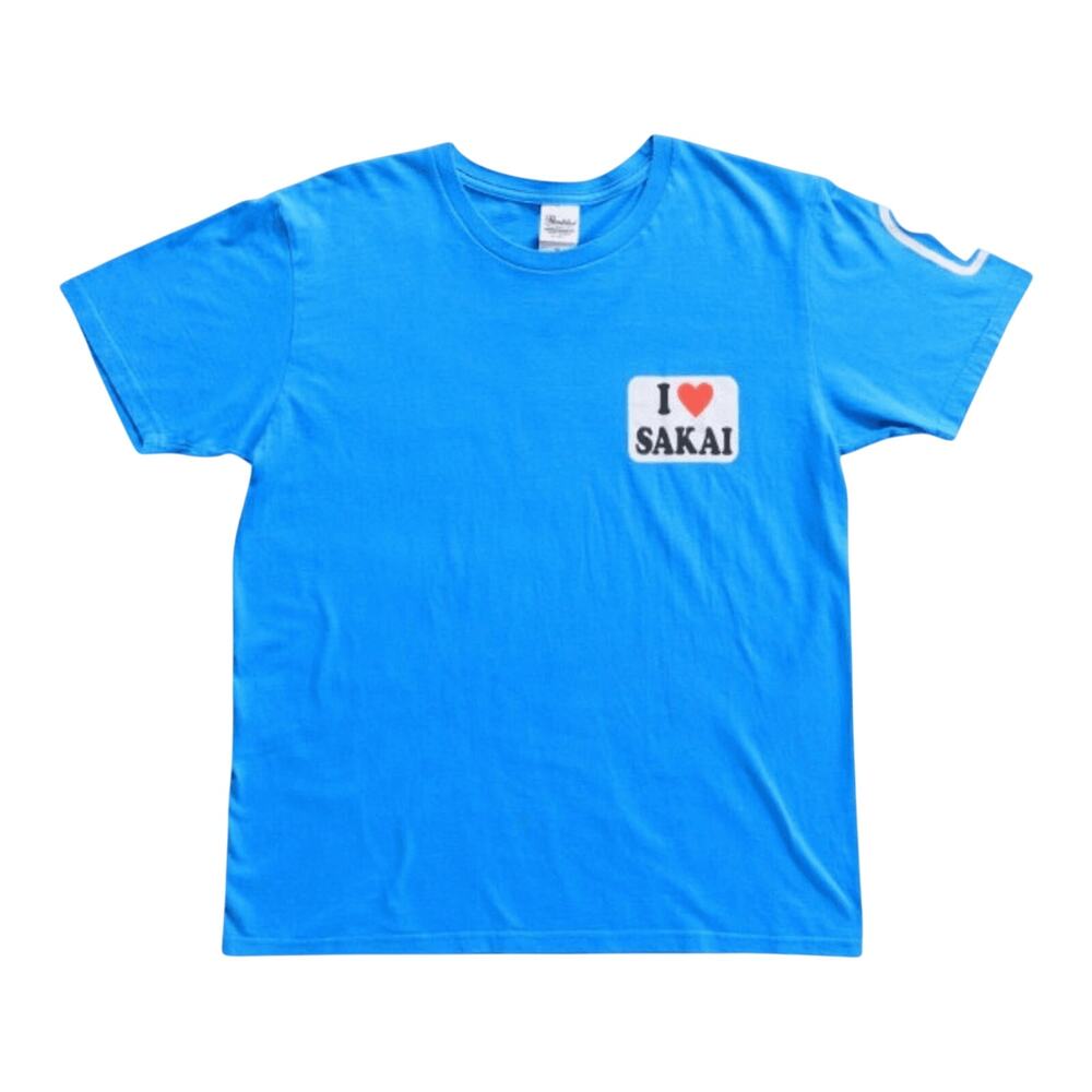 Print Star Japan I Love Sakai Short Sleeve Casual Cotton T Shirt Blue M